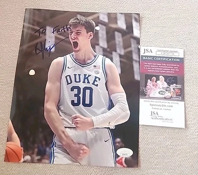 KYLE FILIPOWSKI SIGNED 8X10 PHOTO DUKE BLUE DEVILS JSA AUTHENTICATED #CB76770 - Image 1 of 3