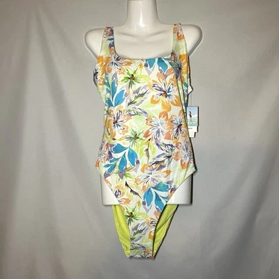 New Roxy Retro Revo One Piece Swimsuit Size XXL/16 Reversible Tropical Multicolo - Image 1 of 4