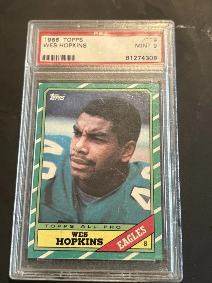 WES HOPKINS 1986 TOPPS #279 PSA 9 MINT Low POP  PHILADELPHIA EAGLES - Image 1 of 1