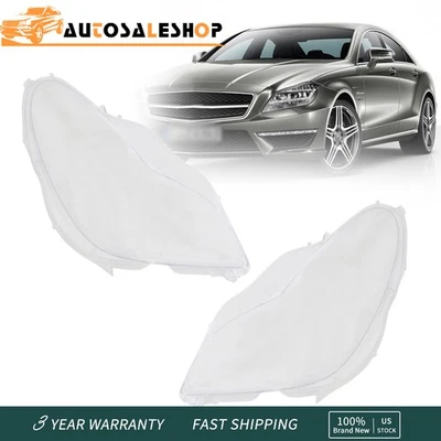 2Pcs Headlight Lens Cover For 2006-2011 Mercedes Benz W219 CLS350 CLS500 CLS550 Foto 1 de 4