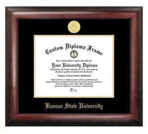 Campus Images Kansas State  11w x 8.5h Black Cherry Gold Embossed - Picture 1 of 5