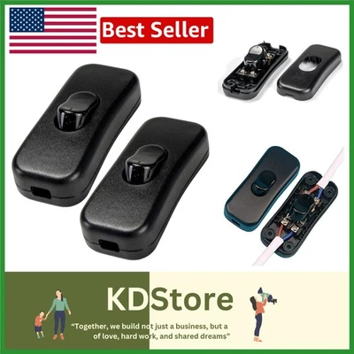 2 Pack Inline Cord Switches 120V On/Off Lamp Control for Table & Desk Lights - Image 1 of 4