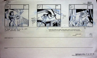 Real Adventures of Jonny Quest 1996 Diamonds and Jade Hand Drawn Storyboard - Image 1 of 2