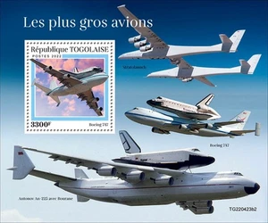 Togo - 2022 Biggest Planes on Stamps - Stamp Souvenir Sheet - TG220423b2 - Picture 1 of 1