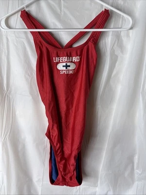 Traje de baño Speedo para mujer talla 6/32 salvavidas de una pieza rojo Foto 1 de 4