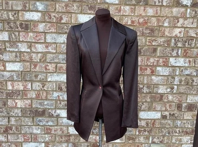 Blazer para mujer Oscar de la Renta marrón chocolate oscuro de un botón talla 8 Foto 1 de 4