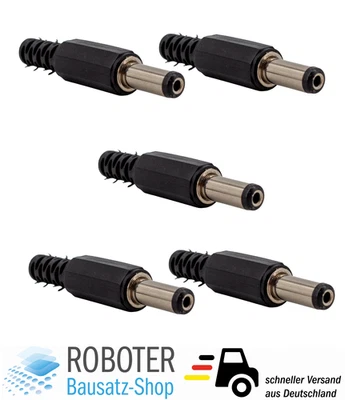 5x DC Hohlstecker 5.5x2.5mm Male zum Anlöten – Netzteil-Kabelanschluss - Bild 1 von 3