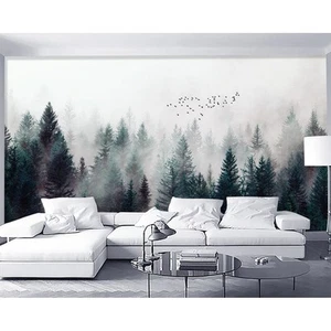 GK Wall Design Misty Forest Nature Mountain Peel&Stick Wallpaper - Picture 1 of 5