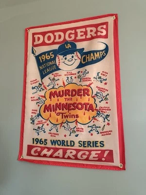 Póster raro 1965 de los Dodgers de Los Ángeles 24x36 “Asesinato de los gemelos de Minnesota” Foto 1 de 2