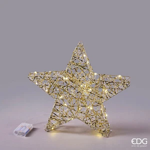 EDG Enzo De Gasperi Decoro Stella Natale Intreccio 40 MicroLed D 40 Cm L 6 Cm Go - Imagen 1 de 2