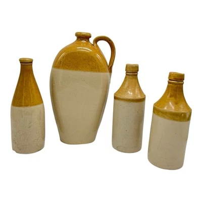 Antq Dug Stoneware Crock Jug Flagon Ginger Beer Bottle Kennedy Bristol Lot Decor - Image 1 of 4