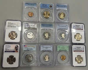 (13) PCGS & NGC HOLDER MIXED COIN LOT - Picture 1 of 2