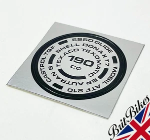 TRIUMPH T120 T140 TR7 FORK TOP NUT 190CC DECAL STICKER BLACK SILVER 97-4259 UK - Picture 1 of 3