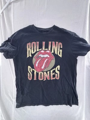 Camiseta Rolling Stones Lengua Logo Para Hombre L Manga Corta Negra Unisex Foto 1 de 4