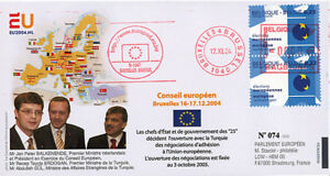 BR68 FDC BELGIQUE Parlement européen "ERDOGAN, Premier Ministre Turquie" 12-2004
