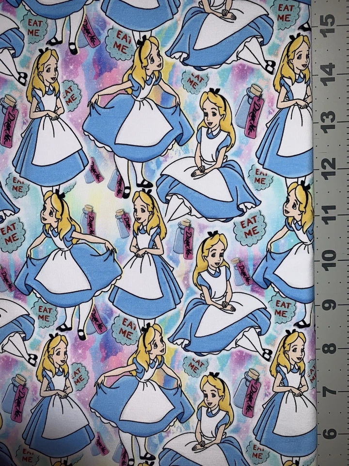 Alice in Wonderland Custom Fabric Fat Quarter 18”x28” Cotton Spandex - Image 1 of 1
