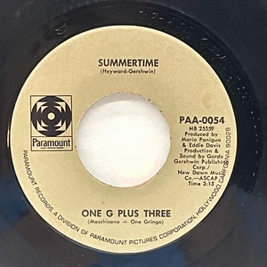 One G Plus Three Summertime Poquito Soul 7” Paramount Records Latin/Funk/Soul - Picture 1 of 3