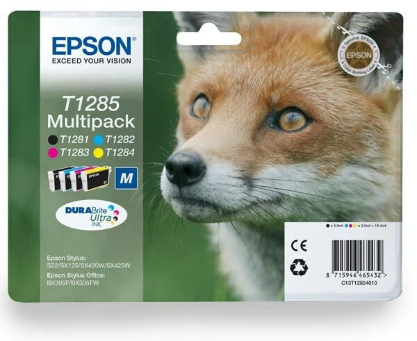 T1285 Multipack Cartouches d'encre d'imprimante originales Epson encres Fox C13T12854010 - Photo 1/1