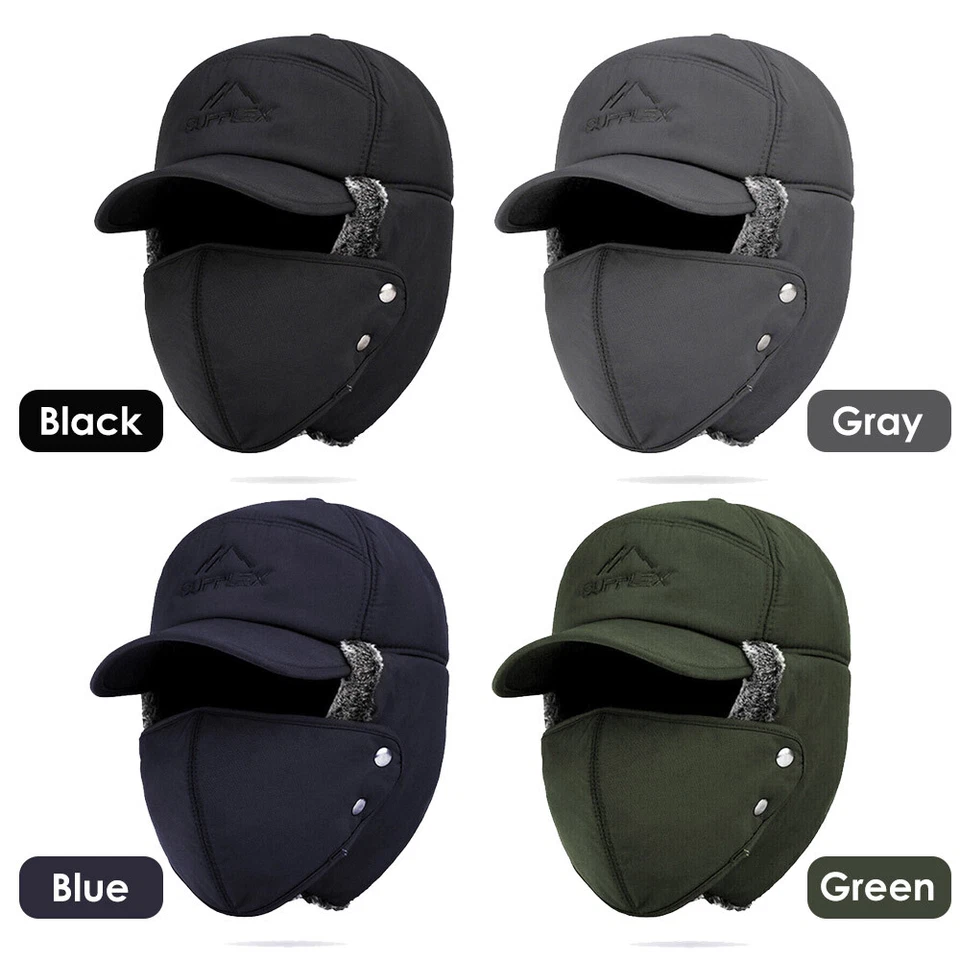 Sombrero de invierno para hombre con orejeras trampero / gorro LED / gorra cálida de lana de pasamontañas Foto 1 de 1