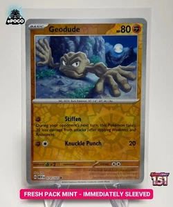 Geodude 074/165 Reverse Holo Pokemon TCG: 151 Card Pokémon MINT SHIPPED TODAY - Picture 1 of 2