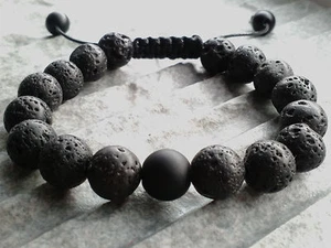 Armband mit Lavastein Perlen Onyx Shamballa Armreif Armschmuck Bracelet - Bild 1 von 1