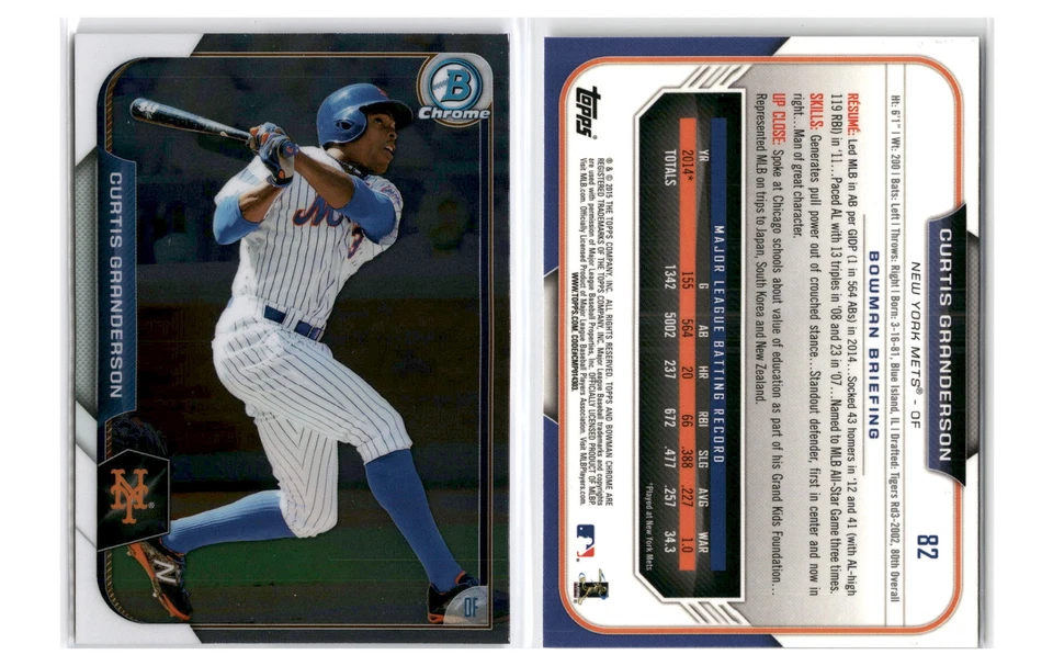 2015 Bowman Chrome #82 Curtis Granderson - New York Mets - Image 1 of 1