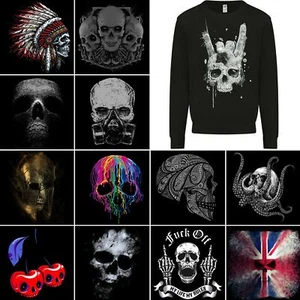 Herren Totenkopf Sweatshirt Pullover Biker Tattoo Wikinger Sensenmann Dämon Rock n Roll - Bild 1 von 29
