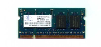 Arbeitsspeicher Notebook NANYA 256MB 1 R x 16 PC2 3200S 333 10 C1 - Image 1 of 2