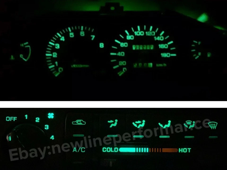 Cluster verde/control de clima CA calor bombillas LED para Nissan 240sx s14 1995-1999 Foto 1 de 2