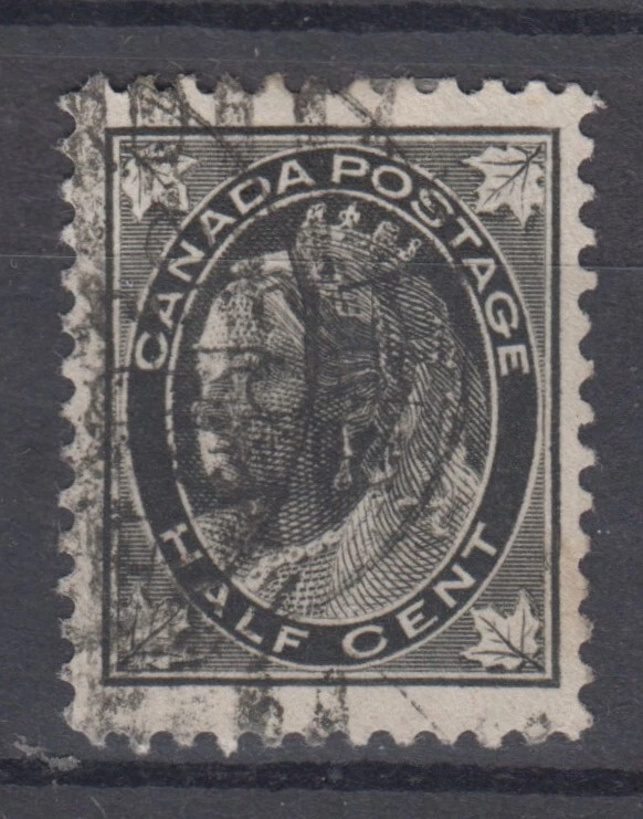 Canada Scott #66 1/2 centavo negro "QV Maple Leaf" F   Foto 1 de 1