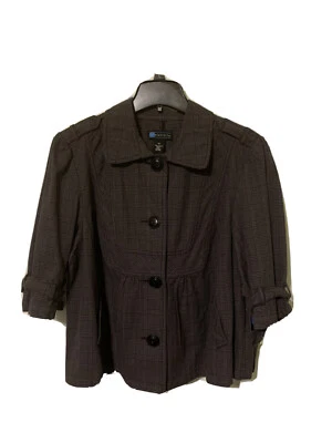 New NWT Relativity Women’s Gray Plaid Jacket 3/4 Sleeve Plus Size 2X Spring Fall - Image 1 of 4