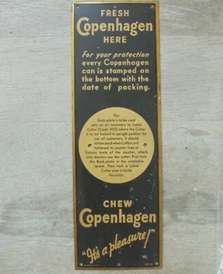 NOS FRESH COPENHAGEN HERE/CHEW COPENHAGEN"ITS A PLEASURE" LID CUTTER BACKING - Picture 1 of 2