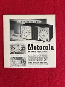 Anuncio impreso vintage 1952 Motorola automático radio alarma anuncio - Imagen 1 de 2