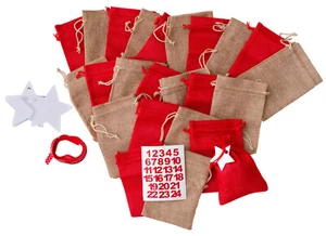 MINIBLINGS DIY ADVENTSKALENDER 25 Jutesäckchen Säckchen Zahlen Sterne - Bild 1 von 6