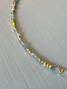A++ Genuine Apatite Faceted Round Gemstone Beads Handmade Necklaces 18'' Women - Picture 1 of 6