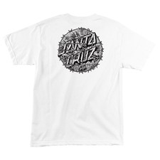Santa Cruz Abyss Dot Skateboard T Shirt White Medium