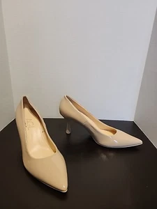 Isolde Pointed Toe Pump (Women)AGL Beige Patten Leather Made In Italy MSRP 300+ - Picture 1 of 13