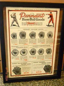 Pennant Baseball Goods Butler Brothers Chicago 2 page ad 2 way frame - Picture 1 of 10