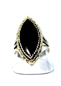 Anillo De Plata 925 - Ónix Y Plata - 6,21g - Imagen 1 de 3