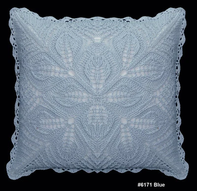 Funda Cojín Almohada Crochet Algodón Hecha a Mano 16x16" Cuadrada, Azul o Rosa En Oferta Foto 1 de 3