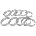10 Pack Stainless Steel Tart , Heat-Resistant Perforated Cake Mousse , Rounrh