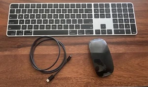 Apple Magic Keyboard & Mouse (Black, Touch ID/Numeric Keypad) A2520/A1657 - Picture 1 of 1