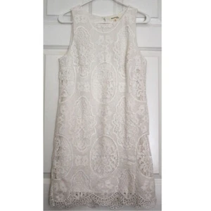 Monteau Häkelspitze Overlay Etuikleid Minikleid ärmellos weiß Hochzeitsgast  - Bild 1 von 6