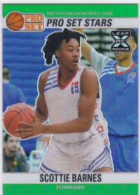 2021 Pro Set Sports Metal Stars Green Prism #7 Scottie Barnes Rookie RC 9/10 - Image 1 of 2
