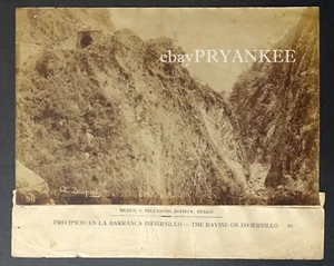 1880's Original ABEL BRIQUET Antique Albumen Photo BARRANCA INFIERNILLO #96 - Picture 1 of 2