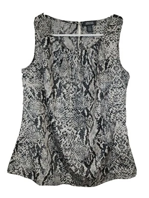 Blusa Kenneth Cole Reaction pequena feminina sem mangas branca preta cinza    - Imagem 1 de 4