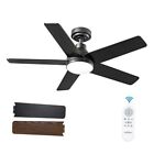  Ceiling Fans with Lights Ceiling Fan with Light and Remote 42 inch Black
