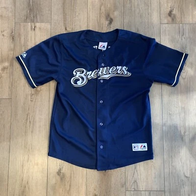 Camiseta deportiva vintage de los Milwaukee Brewers Prince Fielder niños jóvenes grande cosida Foto 1 de 4