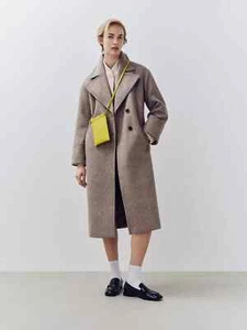 John Lewis City Coat Longline Toast Midi Long Double Breasted SMALL up to 12 - Picture 1 of 15