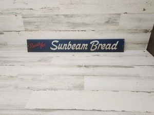 Vintage Rare Double Sided Sunbeam Bread Door Push Call Again Sign Advertising - Picture 1 of 11